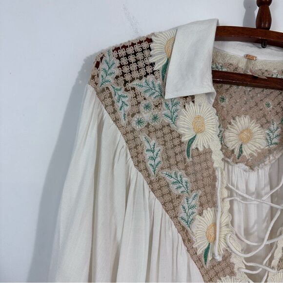 Free People Chain of Daisies Tunic Dress Ivory/Cream - Picture 9 of 16